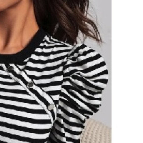 NWT Striped Trending Gigot Sleeve Top - Picture 7 of 7